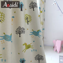 Load image into Gallery viewer, Blue pony curtains for children's room