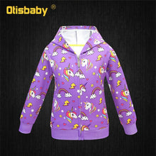 Load image into Gallery viewer, Unicorn Zip front Hoodie for Girls