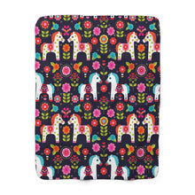 Load image into Gallery viewer, Pony Sherpa Fleece Blanket