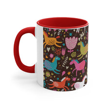 Load image into Gallery viewer, Colored Horses Accent Coffee Mug, 11oz