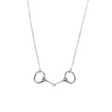 Load image into Gallery viewer, 100% 925 sterling silver lariat long necklace heart lades women charming gift horse lover Equestrian Necklaces, Stirrup Jewelry