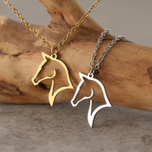 Load image into Gallery viewer, Stainless Steel Necklaces Horse Gift For Horseback Riders Cute Outline Pendant Chain Necklace For Women Jewelry Girls Best Gift