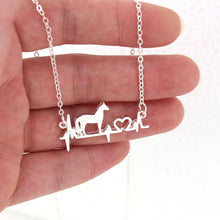 Load image into Gallery viewer, hzew cute Electrocardiogram  con collar horse penadant necklace gift