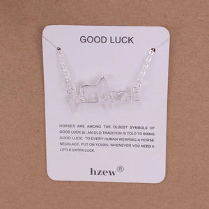 hzew cute Electrocardiogram  con collar horse penadant necklace gift
