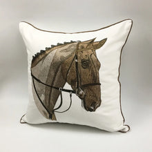 Load image into Gallery viewer, High Quality Embroidery Horse Designer Pillow Cover Sofa Cushion Cover Canvas Home Bed Decorative Case 45 x 45cm Sell by Piece
