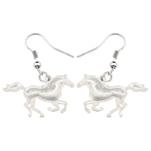 Load image into Gallery viewer, Bonsny Enamel Alloy Floral Running Horse Earrings Drop Dangle Big Hot Fashion Animal Jewelry For Women Girls Teen Gift Wholesale