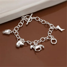 Load image into Gallery viewer, 925 wholesale Beautiful fashion silver color Bracelet charm Horse Elegant chain high quality classic jewelry H074 Christmas gift