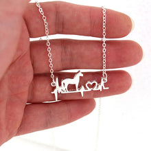 Load image into Gallery viewer, hzew cute Electrocardiogram  con collar horse penadant necklace gift