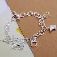 Load image into Gallery viewer, 925 wholesale Beautiful fashion silver color Bracelet charm Horse Elegant chain high quality classic jewelry H074 Christmas gift