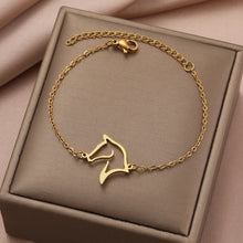 Load image into Gallery viewer, Stainless Steel Bracelets Minimalist Line Design Horse Animal Pendant Chains Fashion Charms Bracelet For Women Jewelry Male Gift