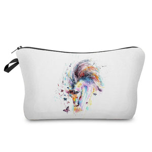 Colorful Horse Print Makeup Bags For Women Roomy Toiletry Bag Mini Travel Practical Pouch Birthday Custom Pattern Cosmetics Bags