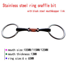 Load image into Gallery viewer, Stainless Steel Snaffle Bit Hollow Jointed Mouth Loose O Ring Horse Bit Horse Ring For Equestrian Supplies