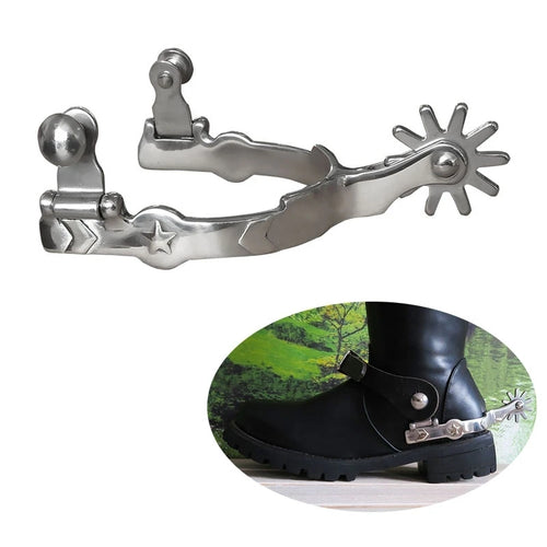 1 Pair Western Horse Spurs Low-carbon Steel Horse Riding Spurs Equipment Hight Quality Equestrian Racing Decorative Accessories