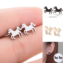 Load image into Gallery viewer, Stainless Steel Earring Western Equestrian Horse Cowboy Cowgirl Boot Horseshoe Earrings for For Women Men Jewelry Pendientes