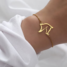 Load image into Gallery viewer, Stainless Steel Bracelets Minimalist Line Design Horse Animal Pendant Chains Fashion Charms Bracelet For Women Jewelry Male Gift