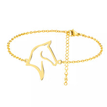 Load image into Gallery viewer, Stainless Steel Bracelets Minimalist Line Design Horse Animal Pendant Chains Fashion Charms Bracelet For Women Jewelry Male Gift