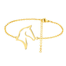 Load image into Gallery viewer, Stainless Steel Bracelets Minimalist Line Design Horse Animal Pendant Chains Fashion Charms Bracelet For Women Jewelry Male Gift
