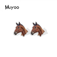 Load image into Gallery viewer, 2023 New Fashion Cartoon Funny Running Horse Stainless Steel Stud Earrings Handcraft Epoxy Acrylic Earrings