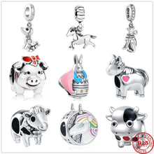 Load image into Gallery viewer, New original horse fish dog pig rabbit penguin cow Pandora Bead fit Pandora charms silver 925 bracelets for women DIY Jewelry