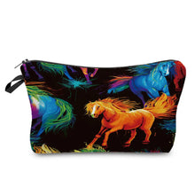 Load image into Gallery viewer, Colorful Horse Print Makeup Bags For Women Roomy Toiletry Bag Mini Travel Practical Pouch Birthday Custom Pattern Cosmetics Bags