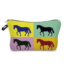 Load image into Gallery viewer, Colorful Horse Print Makeup Bags For Women Roomy Toiletry Bag Mini Travel Practical Pouch Birthday Custom Pattern Cosmetics Bags