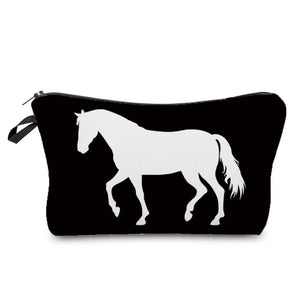Colorful Horse Print Makeup Bags For Women Roomy Toiletry Bag Mini Travel Practical Pouch Birthday Custom Pattern Cosmetics Bags